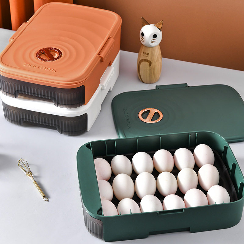 Drawer-Type Storage Box for Eggs, Basket for Refrigerator, Kitchen Egg Tray, Fresh-Keeping Egg Box, Creative Storage