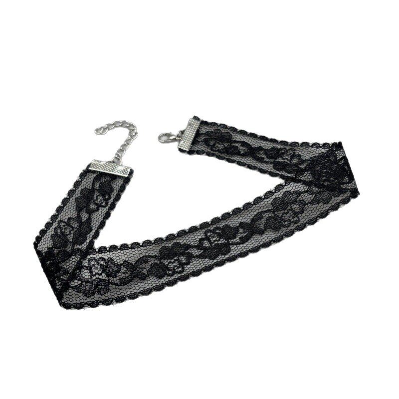 Lace Rose Niche Luxury Necklace Elegant Black and White Choker Collarbone Chain Choker Light Luxury Style