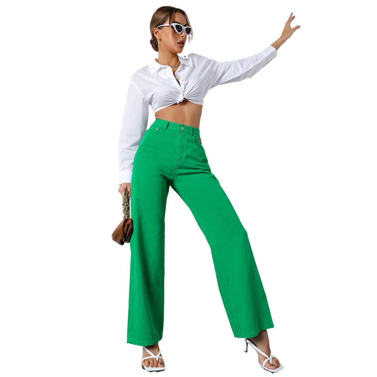 High Waisted Wide Leg Jeans Casual Trendy Versatile Womens Fashion for Everyday Wear Wholesale Available