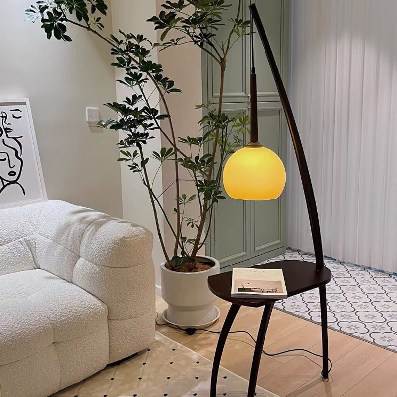 带桌置物柚子灯氛围灯钓鱼灯中古客厅卧室落地灯可旋转复古落地式,淘宝优惠券,粉丝福利购,淘宝优惠卷