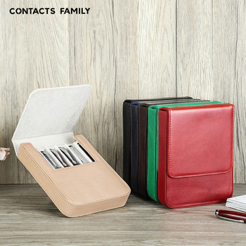 Genuine Leather Pen Storage Box 6 Pack Handmade Creative Drawer Type Office Tap Pen Box in stock Wholesale