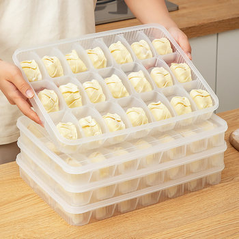Factory Direct Transparent Dumpling Storage Box Household Fresh-keeping Frozen Quick-frozen Food Grade Handmade Wonton Storage Box