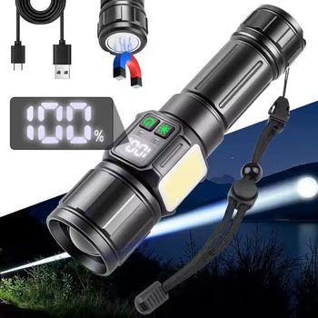 Strong Light, Long-Range, Bright Flashlight, Rechargeable, Long-Lasting, Portable, Outdoor Night Fishing, Emergency Maintenance, Multi-Functional Lighting