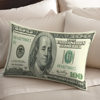 Cross-border $100 pattern peach skin velvet pillowcase bedroom bedside back pillow living room sofa rectangular pillow