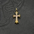 Cx086 gold cross lilac diamond (approx. 33*16.5mm)