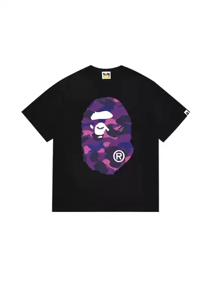 Cross-Border Wholesale Dropshipping Ape Classic Camouflage Short-Sleeved T-Shirt Pure Cotton Casual Men and Women Same Style