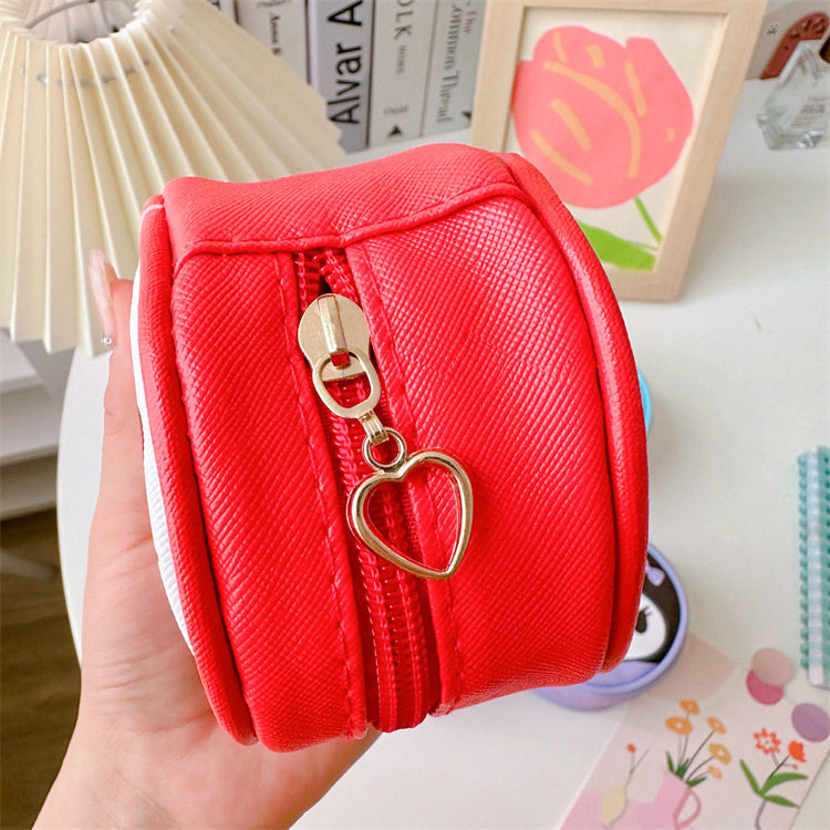 Japanese cute girl heart coolomi round coin purse small item coin earphone cable storage ugly fish small bag