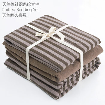 Unprinted Japanese-style Good Tianzhu Cotton Four-piece Set 1.5 1.8 m Double Quilt Cover Cotton Bed Sheet Kit Pillowcase