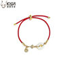 New Chinese Natural Hetian Jade Ping An Buckle Red Rope Bracelet Women's Fortune Character Transfer Woven Hand Rope Benmingnian Hand Jewelry