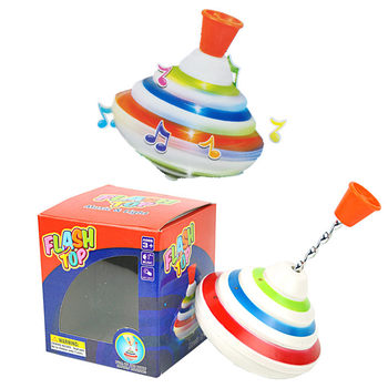 Cross-border acousto-optic gyro fun manual Press rotating colorful flash music sound drift gyro children's toys