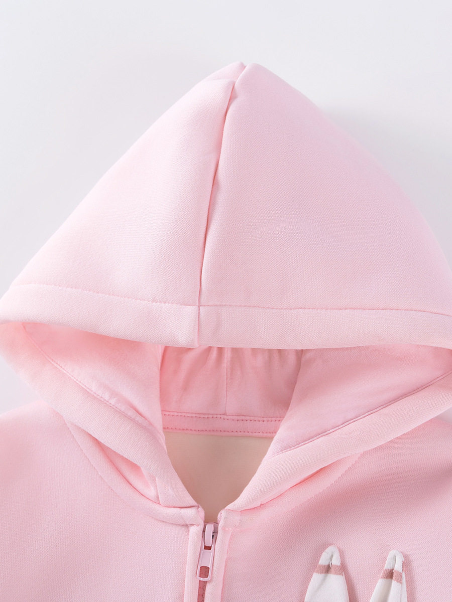 Pakaian anak pabrik sumber, hoodie anak perempuan berlapis bulu musim gugur, mantel anak lucu