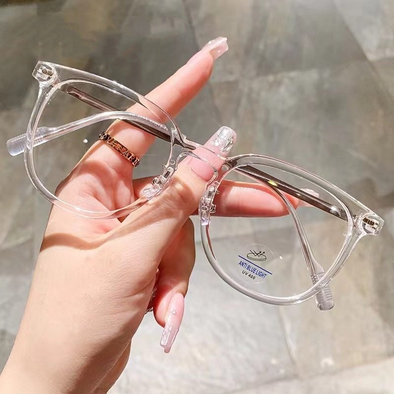 Fashionable anti-blue light plain glasses women's slimming plain myopia glasses frame men's net red Korean style glasses frame without degree