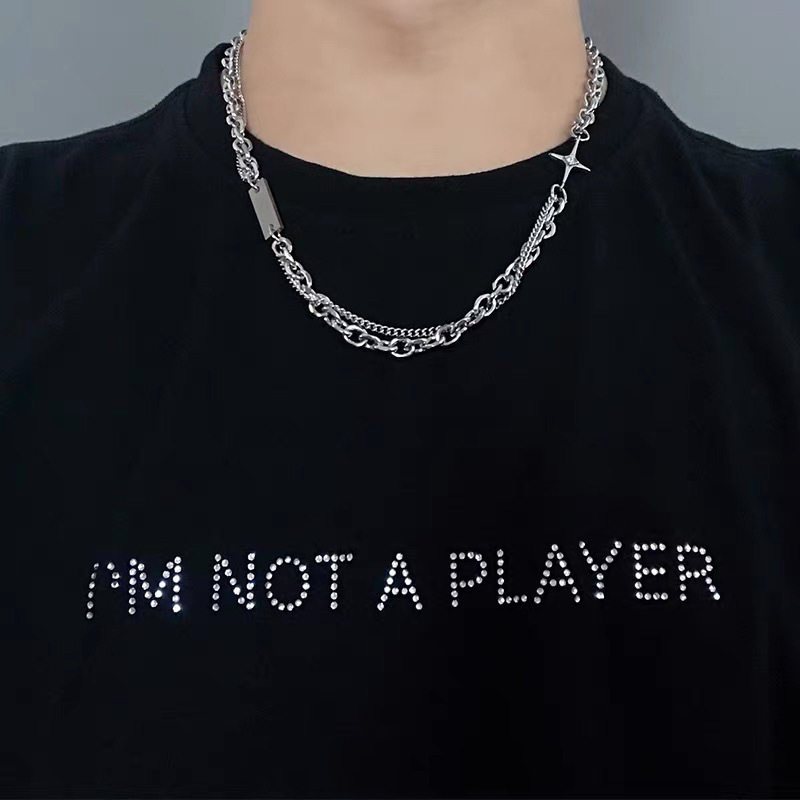 项链男钛钢不掉色简约百搭饰品女毛衣链新款时尚个性爆款嘻哈配饰