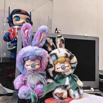 Nancie Second Generation Glitter Plush Bunny Vinyl Series Blind Box Trendy Toy Ornaments Gift Pendant Bubble Mart