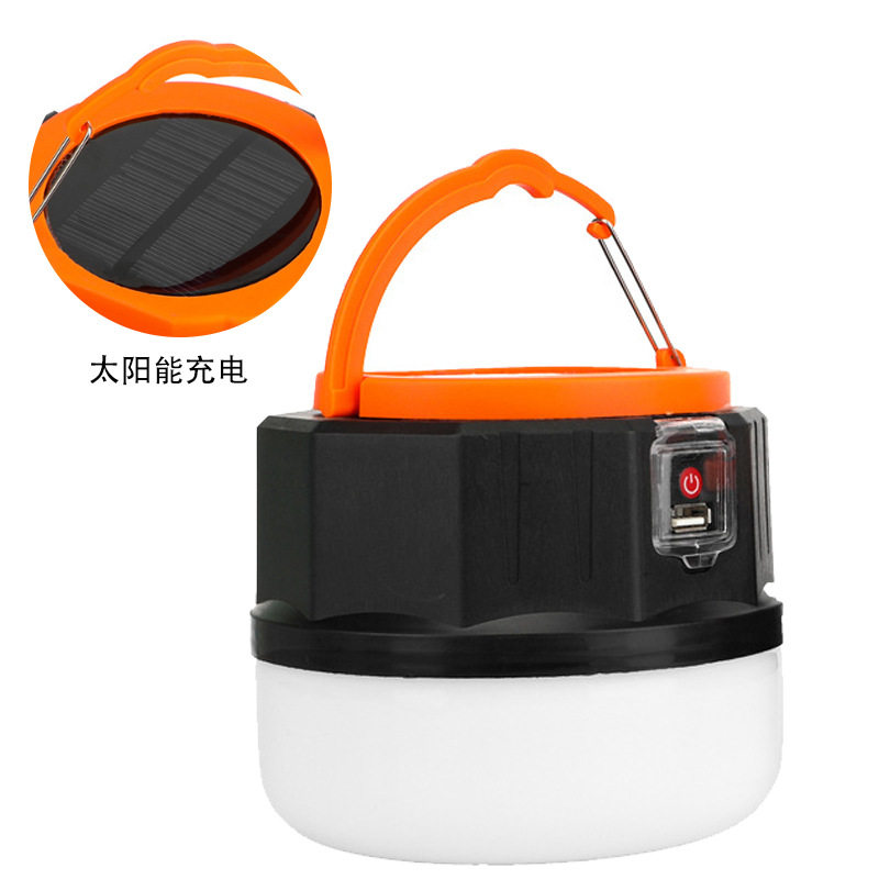Cross-border outdoor LED solar light new portable lamp USB charging camping light emergency bulb light camping light