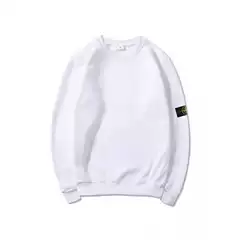 Correct STON Stone Shirt Autumn and Winter Men's and Women's Hooded Sweater Solid Color Island Armband Badge Basic Sweater Crewneck New