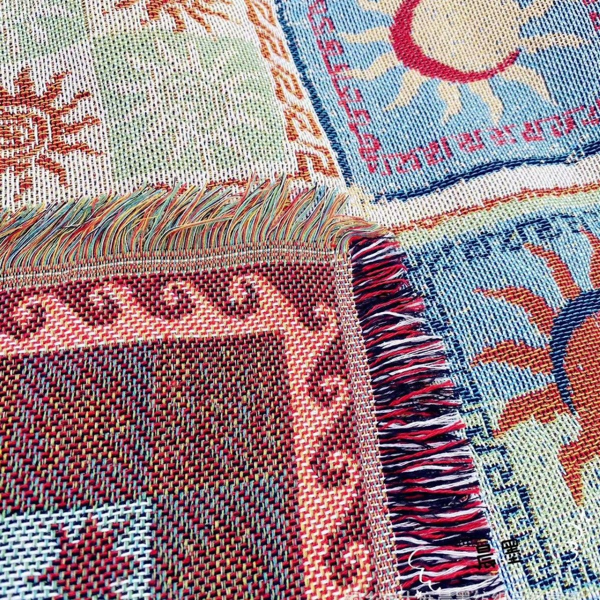 New ins Style Multi-functional Blanket Camping Bedroom Living Room Cotton Blanket Sofa Cushion Blanket Decorative Sofa Cover Towel