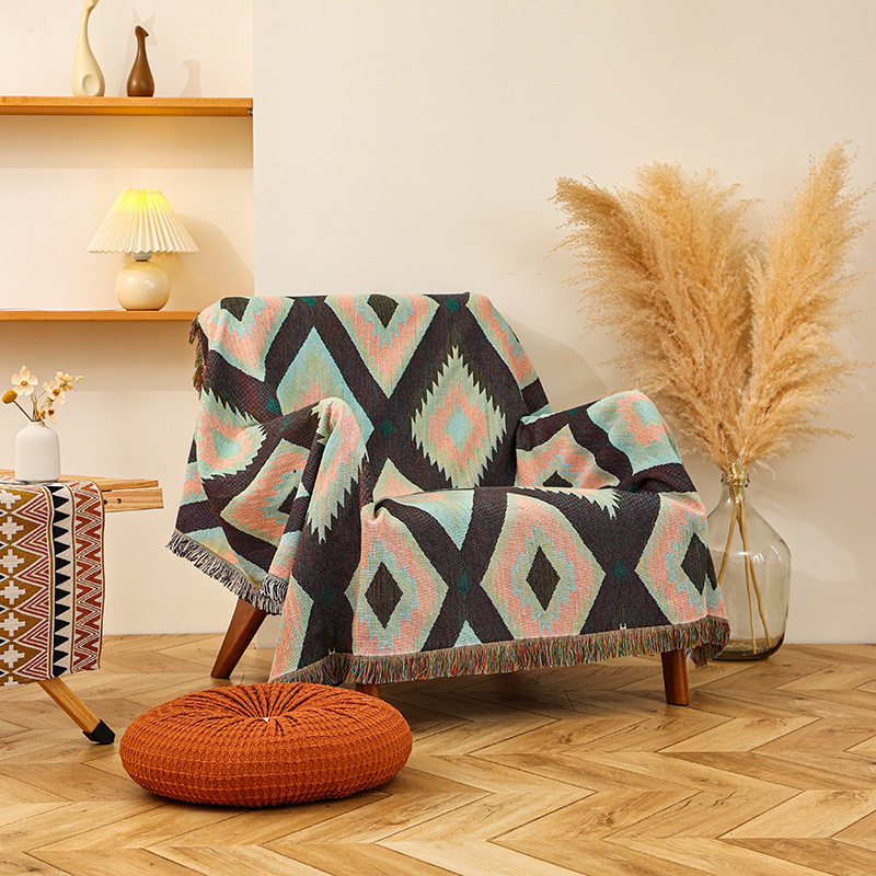 Outdoor Blanket camping blanket picnic blanket sofa blanket ins style trunk stall line blanket bohemian blanket