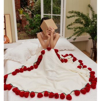 Spring and Summer New Rose Bouquet Blanket Multifunctional Cover Blanket Bouquet Blanket Rose Blanket Blanket Sangwei Round Blanket