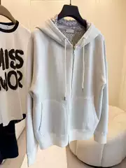 Early Autumn New Style Knitted Zip-Up Hoodie, Reversible, Loose Fit, Women's Jacquard Letter Design, High-Quality, Nanyou Popular Style, in Stock