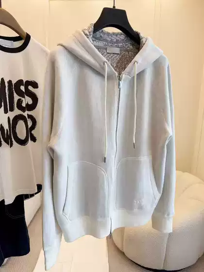 Early Autumn New Style Knitted Zip-Up Hoodie, Reversible, Loose Fit, Women's Jacquard Letter Design, High-Quality, Nanyou Popular Style, in Stock