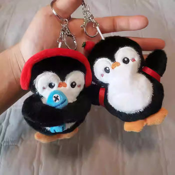 Trendy Cute Squeaky Penguin Plush Toy Cartoon Doll Keychain Bag Accessory for Best Friends and Couples