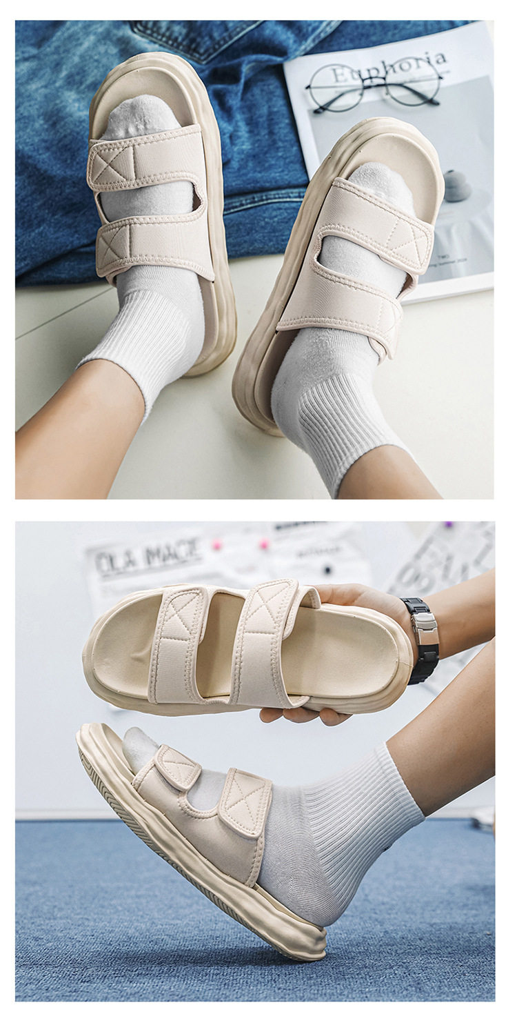 Outwear Men's Simple Comfortable Men's Solid Color Sandals and Slippers Summer Home Bedroom Internet-popular Creative Double Belt Soft Bottom 25 undefined