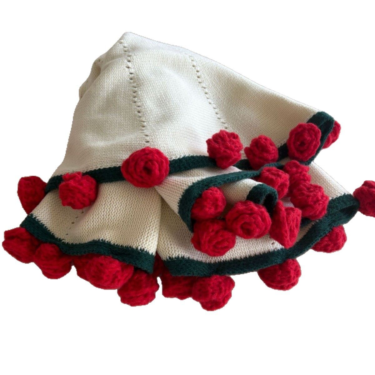 Ready-Made Rose Bouquet Blanket Office Nap Blanket Hand-Knitted Wool Blanket Lily of the Valley Flower Blanket Gift