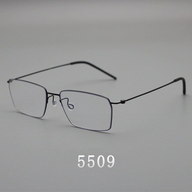 7g Ultra-Light Linde Same Style Screw-Free Pure Titanium Business Glasses Frame Normcore High-End Glasses Frame Hong Kong Style Men 5509
