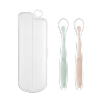 Baby complementary silicone spoon baby feeding spoon training Spoon soft spoon spoon spoon single spoon double spoon with storage box