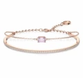 Double layer pink square diamond bracelet
