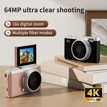 New Digital Camera with Rotating Screen Ccd, Affordable High-Pixel, Selfie Upload, Portable for Students, Wholesale