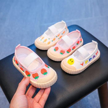 Kindergarten Indoor White Shoes Spring and Autumn New Children's Baby Girls Children's Shoes Slip-on Canvas Shoes Cloth Shoes