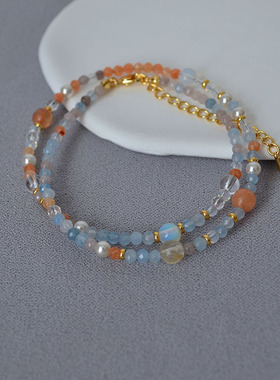 莫奈日出印象项链手链合金串珠女