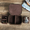 New Retro Crazy Horse Cowhide Multi-compartment Watch Box Travel Portable Mechanical Watch Jewelry Genuine Leather Storage Box