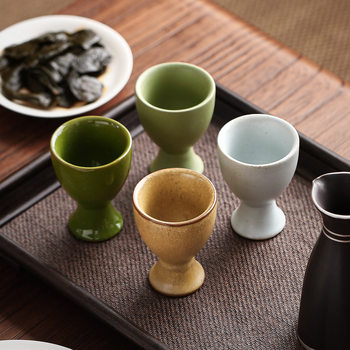Creative Tall Round Egg Cup, Personalized Colorful Kiln-Turned Ceramic Egg Holder Cup, Restaurant Home Practical Egg Base