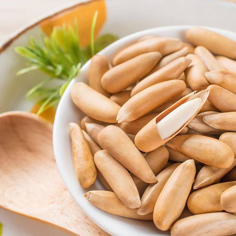 New Hand-Peeled Extra-Large Brazilian Pine Nuts Original Flavor Open Nuts Hand-Peeled Long-Grained Pine Nuts Snacks for Pregnant Women and Kidsren
