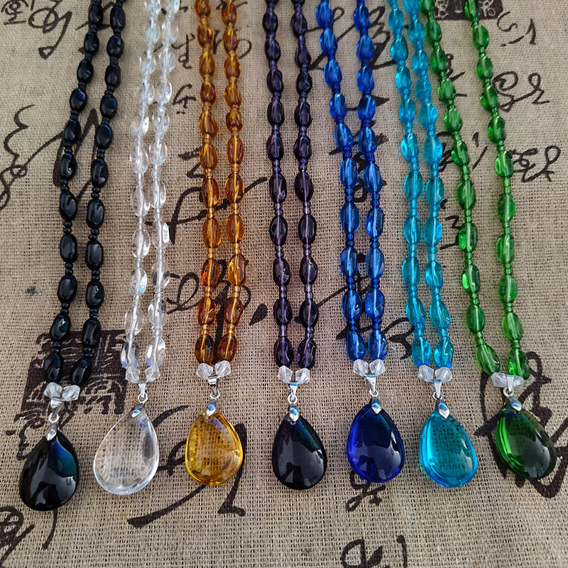 Purple Water Drop Necklace, Purple Qi Donglai Clavicle Chain, Gift Necklace for Mom, Live Cross-Border Tiktok Influencer Necklace Jewelry