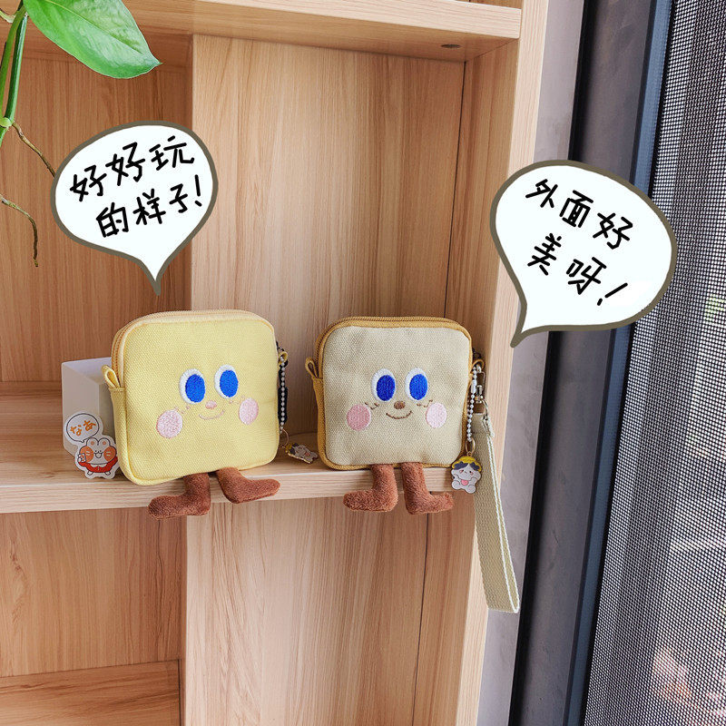 ins Japanese Niche Design Canvas Cute Coin Purse Women's Mini Bag Student Hand Key Coin Bag