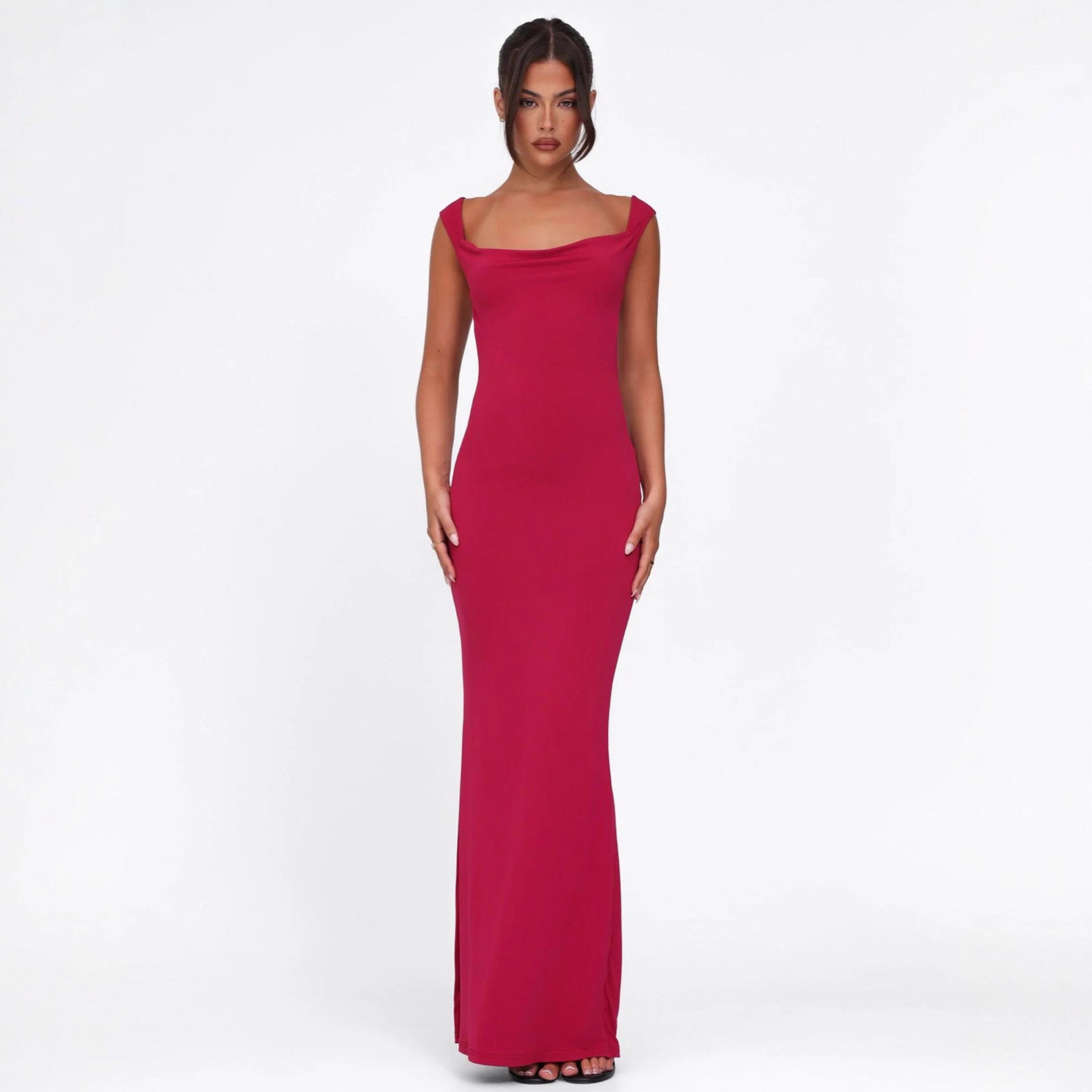 Sleeveless Backless Dress Slim Fit Bow Tie Detail Solid Color Elegant Evening Wear for Women OEM Available
