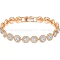 White crystal roman rose gold bracelet