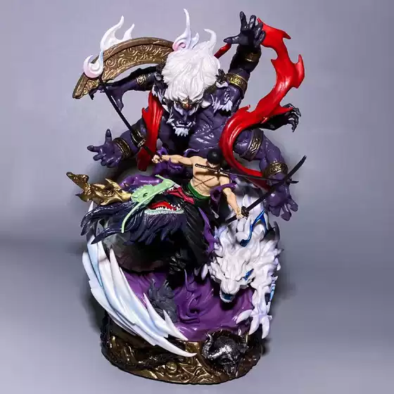One Piece GK King of Hell Yan Mo Solon Scene Double Head Carving Model Ornaments Boxed Hand-held