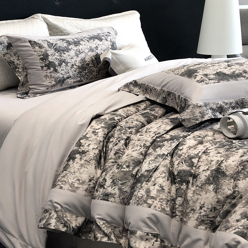 Mark Cross New Product 100-Count Long-Staple Cotton Brushed Four-Piece Set Pure Cotton Autumn and Winter Thickeneded Warm Quilt Cover