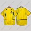2002 Brazil home court short sleeved shirt without printed number