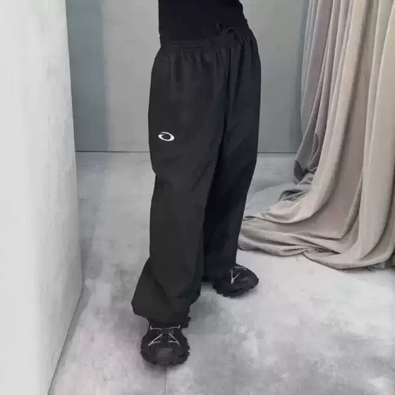 New Ring Embroidery Waterproof Nylon Woven Quick-Drying Basketball Series Casual Sports Pants Long Men's Trendy
