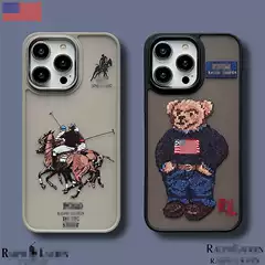 Suitable for Apple 16 Mobile Phone Case, Trendy Brand Bear Iphone14Pro Niche 17Pro Polo 13 High-End 15 Sets