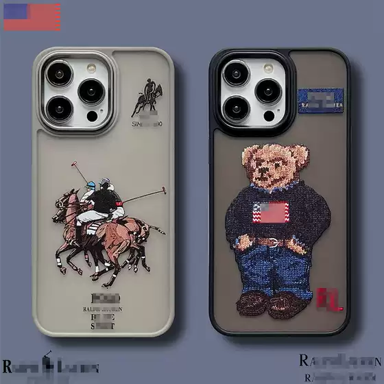 Suitable for Apple 16 Mobile Phone Case, Trendy Brand Bear Iphone14Pro Niche 17Pro Polo 13 High-End 15 Sets
