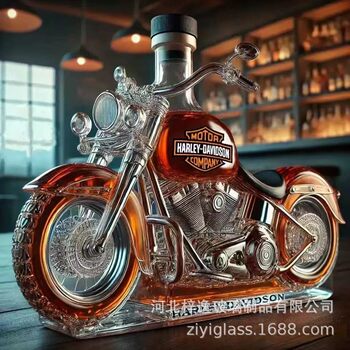 Popular Hot-Selling Small Glass Wine Bottle Harley Motorcycle Glass Decanter Supports Various Shapes