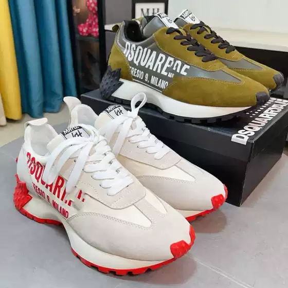European Station 2025 Men's Autumn New Flat Simple Casual Sports Breathable Genuine Leather All-match Men's Fashion Sneakers