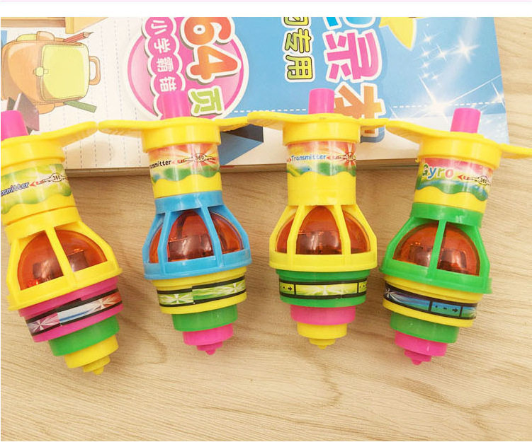 Catapult gyro creative children flash luminous rotating gyro winding toy colorful gyro catapult student